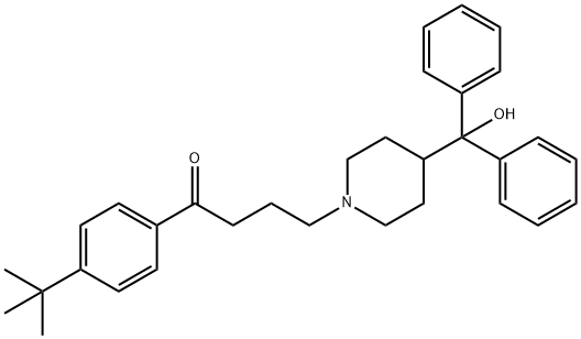 4'-tert-butyl-4-[4-(hydroxybenzhydryl)piperidino]butyrophenone 结构式