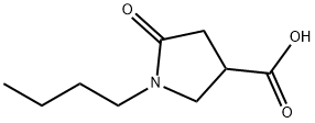 1-ブチル-5-オキソ-3-ピロリジンカルボン酸 化学構造式