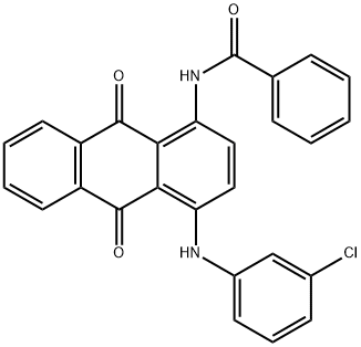 N-[4-[(3-chlorophenyl)amino]-9,10-dihydro-9,10-dioxo-1-anthryl]benzamide Struktur