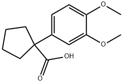 1-(3,4-ジメトキシフェニル)シクロペンタンカルボン酸 化学構造式