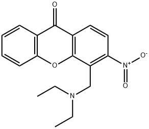 4-(Diethylamino)methyl-3-nitro-9H-xanthen-9-one,43159-92-8,结构式
