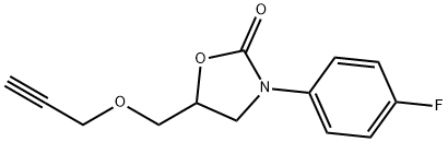 3-(4-Fluorophenyl)-5-(2-propynyloxymethyl)oxazolidin-2-one 结构式