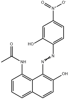 8-アセチルアミノ-1-(2-ヒドロキシ-4-ニトロフェニルアゾ)-2-ナフトール 化学構造式