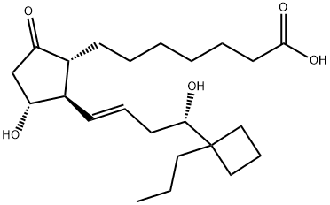 (+/-)-15-DEOXY-16R-HYDROXY-17-CYCLOBUTYL PROSTAGLANDIN E1 化学構造式