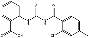 2-[[[(2-CHLORO-4-METHYLBENZOYL)AMINO]THIOXOMETHYL]AMINO]-BENZOIC ACID 化学構造式