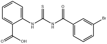 2-[[[(3-BROMOBENZOYL)AMINO]THIOXOMETHYL]AMINO]-BENZOIC ACID Struktur