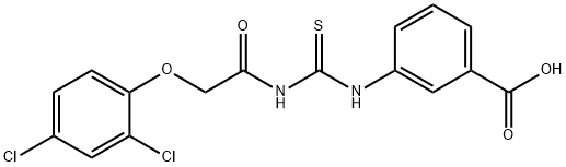 3-[[[[(2,4-DICHLOROPHENOXY)ACETYL]AMINO]THIOXOMETHYL]AMINO]-BENZOIC ACID Struktur