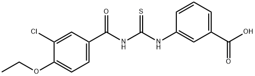 3-[[[(3-CHLORO-4-ETHOXYBENZOYL)AMINO]THIOXOMETHYL]AMINO]-BENZOIC ACID Structure