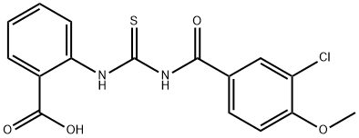 2-[[[(3-CHLORO-4-METHOXYBENZOYL)AMINO]THIOXOMETHYL]AMINO]-BENZOIC ACID,433707-03-0,结构式