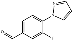 3-氟-4-(1H-吡唑-1-基)苯甲醛,433920-88-8,结构式