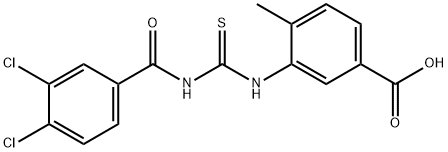 3-[[[(3,4-DICHLOROBENZOYL)AMINO]THIOXOMETHYL]AMINO]-4-METHYL-BENZOIC ACID Struktur