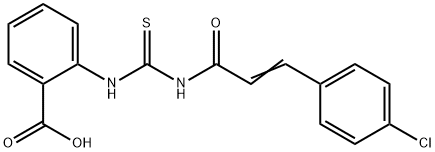2-[[[[3-(4-CHLOROPHENYL)-1-OXO-2-PROPENYL]AMINO]THIOXOMETHYL]AMINO]-BENZOIC ACID Struktur