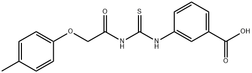 3-[[[[(4-METHYLPHENOXY)ACETYL]AMINO]THIOXOMETHYL]AMINO]-BENZOIC ACID 化学構造式