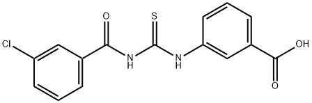 3-[[[(3-CHLOROBENZOYL)AMINO]THIOXOMETHYL]AMINO]-BENZOIC ACID 化学構造式