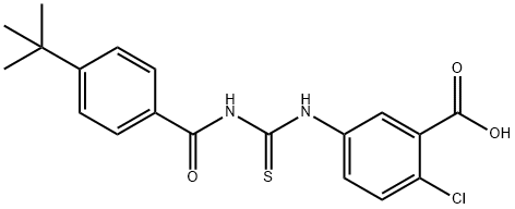 2-CHLORO-5-[[[[4-(1,1-DIMETHYLETHYL)BENZOYL]AMINO]THIOXOMETHYL]AMINO]-BENZOIC ACID Struktur