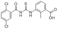 3-[[[(2,5-DICHLOROBENZOYL)AMINO]THIOXOMETHYL]AMINO]-2-METHYL-BENZOIC ACID 化学構造式