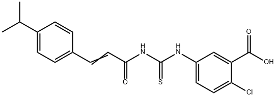 2-CHLORO-5-[[[[3-[4-(1-METHYLETHYL)PHENYL]-1-OXO-2-PROPENYL]AMINO]THIOXOMETHYL]AMINO]-BENZOIC ACID,433950-47-1,结构式