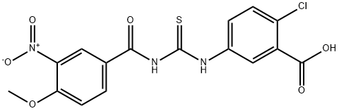 2-CHLORO-5-[[[(4-METHOXY-3-NITROBENZOYL)AMINO]THIOXOMETHYL]AMINO]-BENZOIC ACID Structure
