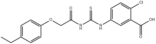 2-CHLORO-5-[[[[(4-ETHYLPHENOXY)ACETYL]AMINO]THIOXOMETHYL]AMINO]-BENZOIC ACID Structure