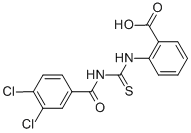 2-[[[(3,4-DICHLOROBENZOYL)AMINO]THIOXOMETHYL]AMINO]-BENZOIC ACID 化学構造式