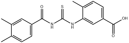 3-[[[(3,4-DIMETHYLBENZOYL)AMINO]THIOXOMETHYL]AMINO]-4-METHYL-BENZOIC ACID,433965-38-9,结构式