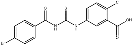 5-[[[(4-BROMOBENZOYL)AMINO]THIOXOMETHYL]AMINO]-2-CHLORO-BENZOIC ACID,434286-82-5,结构式