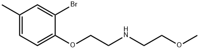 2-(2-ブロモ-4-メチルフェノキシ)-N-(2-メトキシエチル)エタンアミン 化学構造式