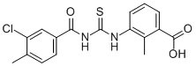 3-[[[(3-CHLORO-4-METHYLBENZOYL)AMINO]THIOXOMETHYL]AMINO]-2-METHYL-BENZOIC ACID 结构式