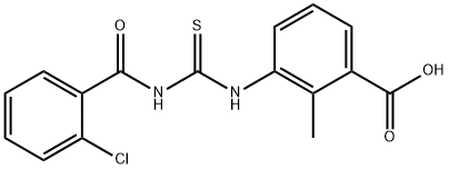 3-[[[(2-CHLOROBENZOYL)AMINO]THIOXOMETHYL]AMINO]-2-METHYL-BENZOIC ACID Struktur