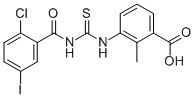 3-[[[(2-CHLORO-5-IODOBENZOYL)AMINO]THIOXOMETHYL]AMINO]-2-METHYL-BENZOIC ACID Struktur