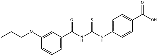 4-[[[(3-PROPOXYBENZOYL)AMINO]THIOXOMETHYL]AMINO]-BENZOIC ACID 结构式