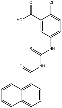 2-CHLORO-5-[[[(1-NAPHTHALENYLCARBONYL)AMINO]THIOXOMETHYL]AMINO]-BENZOIC ACID Struktur