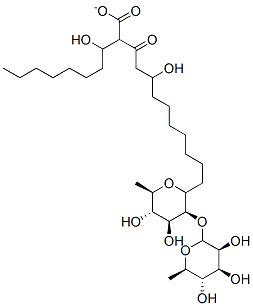 2-O-rhamnopyranosyl-rhamnopyranosyl-3-hydroxyldecanoyl-3-hydroxydecanoate Structure