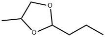 2-プロピル-4-メチル-1,3-ジオキソラン 化学構造式