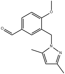 3-(3,5-二甲基-吡唑-1-基甲基)-4-甲氧基-苯甲醛, 436086-91-8, 结构式