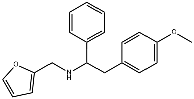 FURAN-2-YLMETHYL-[2-(4-METHOXY-PHENYL)-1-PHENYL-ETHYL]-AMINE 化学構造式