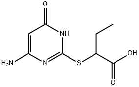 2-(6-AMINO-4-OXO-1,4-DIHYDRO-PYRIMIDIN-2-YL-SULFANYL)-BUTYRIC ACID 化学構造式