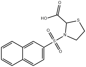 3-(萘-2-基磺酰基)噻唑烷-2-羧酸 结构式