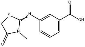 3-(3-甲基-4-氧代-噻唑烷-2-基亚氨基)-苯甲酸,436811-29-9,结构式