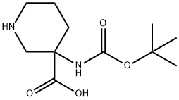 3-(TERT-BUTOXYCARBONYLAMINO)PIPERIDINE-3-CARBOXYLIC ACID Structure