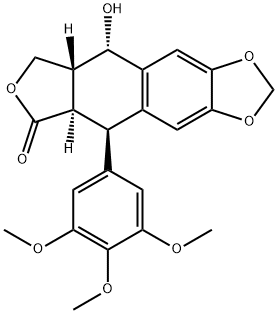 (5R)-5β-(3,4,5-Trimethoxyphenyl)-7α-(hydroxymethyl)-8α-hydroxy-5,6,7,8-tetrahydronaphtho[2,3-d]-1,3-dioxole-6β-carboxylic acid 6,7-lactone Structure
