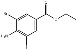 3-溴-4-氨基-5-碘苯甲酸乙酯 结构式