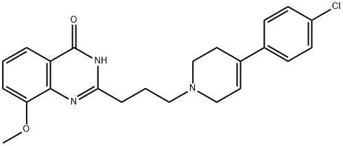 4(1H)-Quinazolinone,  2-[3-[4-(4-chlorophenyl)-3,6-dihydro-1(2H)-pyridinyl]propyl]-8-methoxy-  (9CI) 结构式