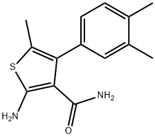 2-AMINO-4-(3,4-DIMETHYLPHENYL)-5-METHYLTHIOPHENE-3-CARBOXAMIDE Structure