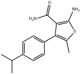 2-AMINO-4-(4-ISOPROPYLPHENYL)-5-METHYLTHIOPHENE-3-CARBOXAMIDE,438196-44-2,结构式