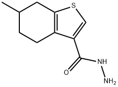 6-メチル-4,5,6,7-テトラヒドロ-1-ベンゾチオフェン-3-カルボヒドラジド 化学構造式