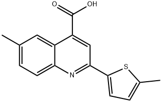 6-メチル-2-(5-メチルチエン-2-イル)キノリン-4-カルボン酸 化学構造式