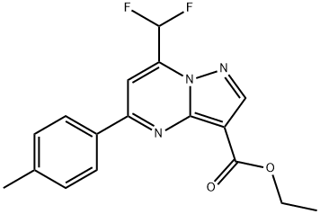 7-(二氟甲基)-5-(4-甲基苯基)吡唑[1,5-A]嘧啶-3-羧酸乙酯, 438218-13-4, 结构式