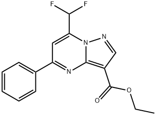 7-(二氟甲基)-5-苯基-吡唑[1,5-A]嘧啶-3-羧酸乙酯,438219-16-0,结构式