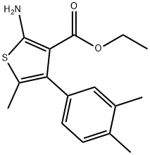 2-AMINO-4-(3,4-DIMETHYL-PHENYL)-5-METHYL-THIOPHENE-3-CARBOXYLIC ACID ETHYL ESTER Struktur